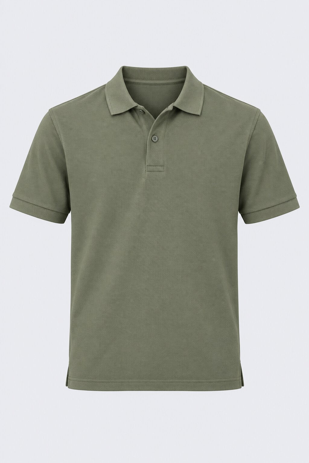 Mens Green Cotton Blend Regular Fit Polo - Image 7