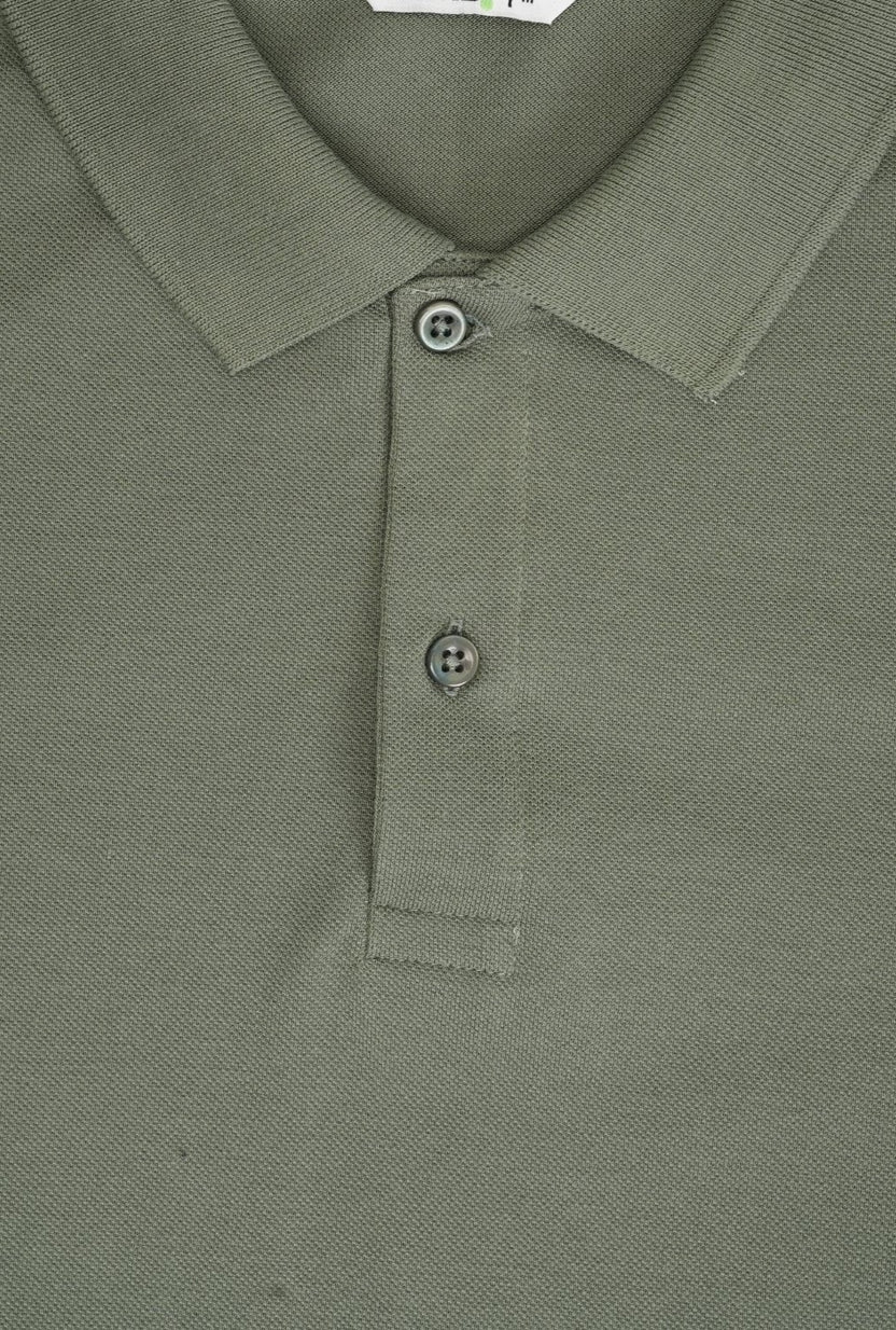 Mens Green Cotton Blend Regular Fit Polo - Image 8