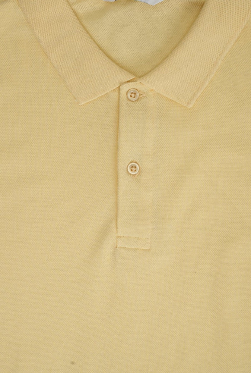 Mens Yellow Cotton Blend Regular Fit Polo - Image 8