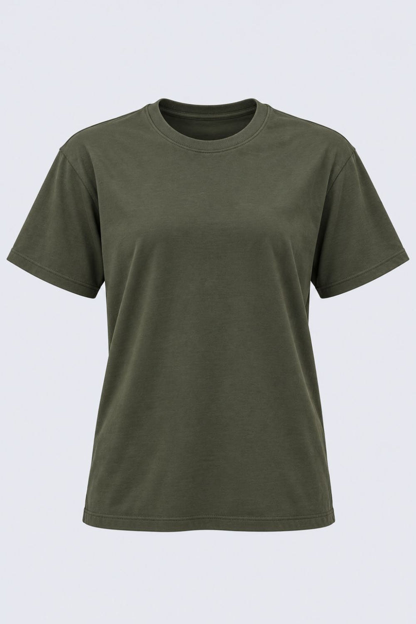 Mens Dark Green Cotton Regular Fit T-Shirt - Image 7