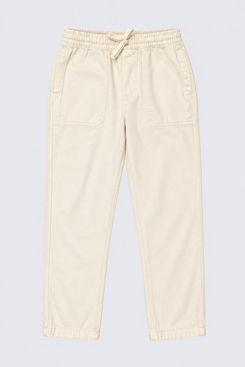 Mens Cream Regular Fit Trousers - Image 7