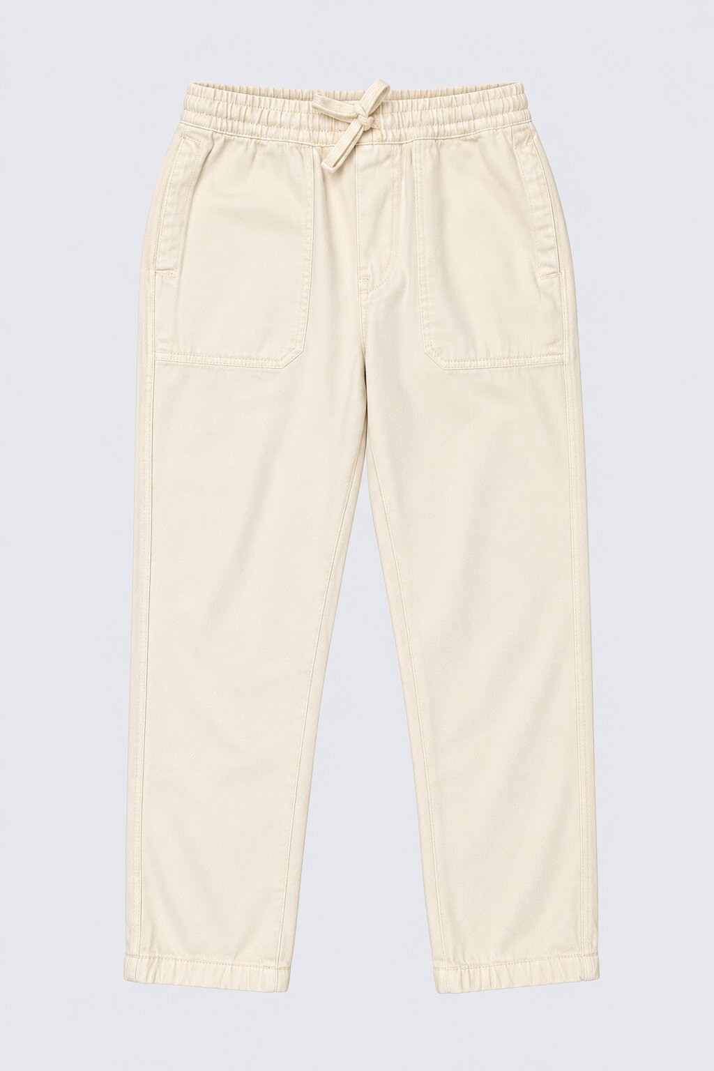 Mens Cream Regular Fit Trousers - Image 7