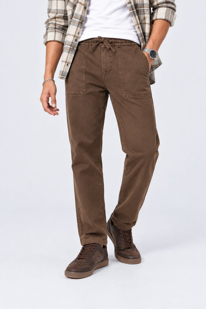 Mens Chocolate Regular Fit Jeans - Image 1