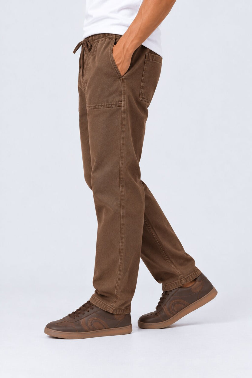 Mens Chocolate Regular Fit Jeans - Image 4