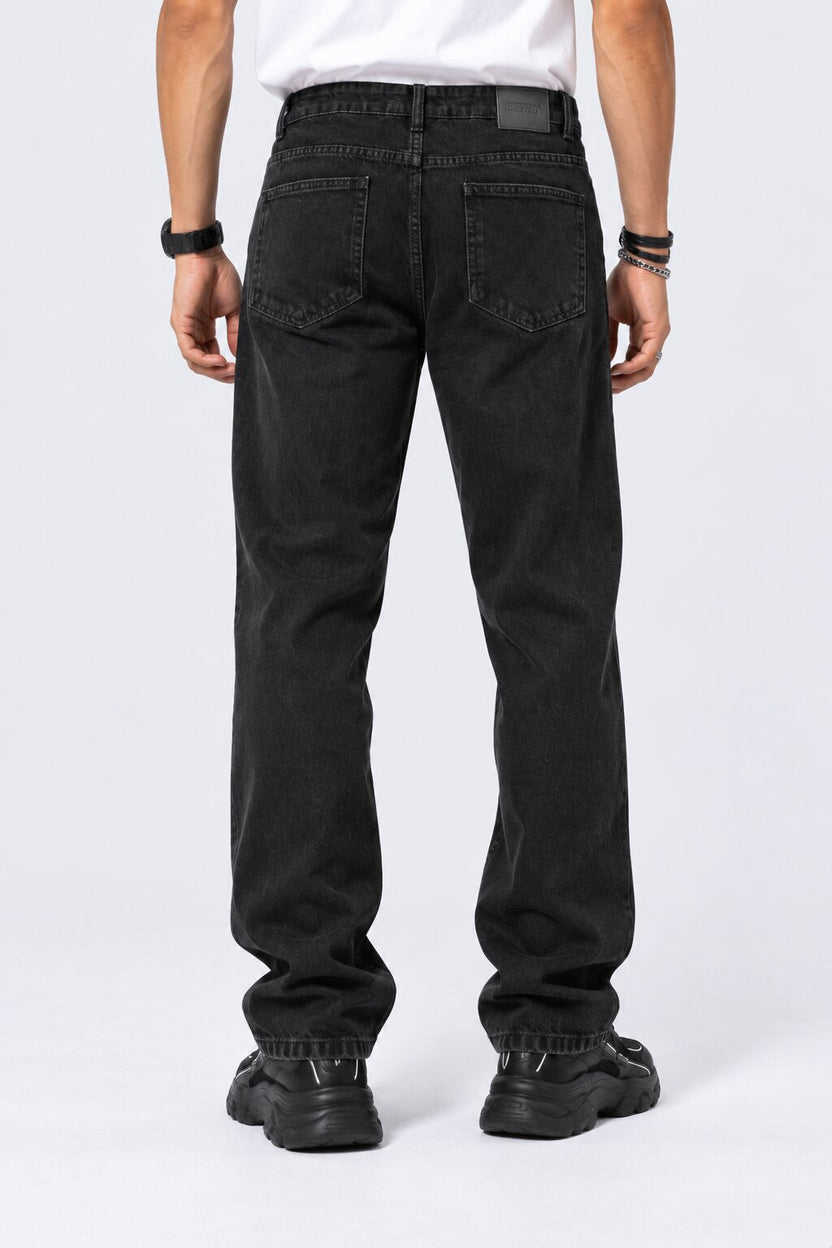 Mens Black Regular Fit Jeans - Image 5