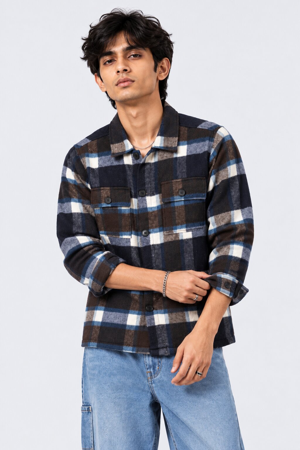 Mens Navy Wear Regular Fit Shaket - Image 2