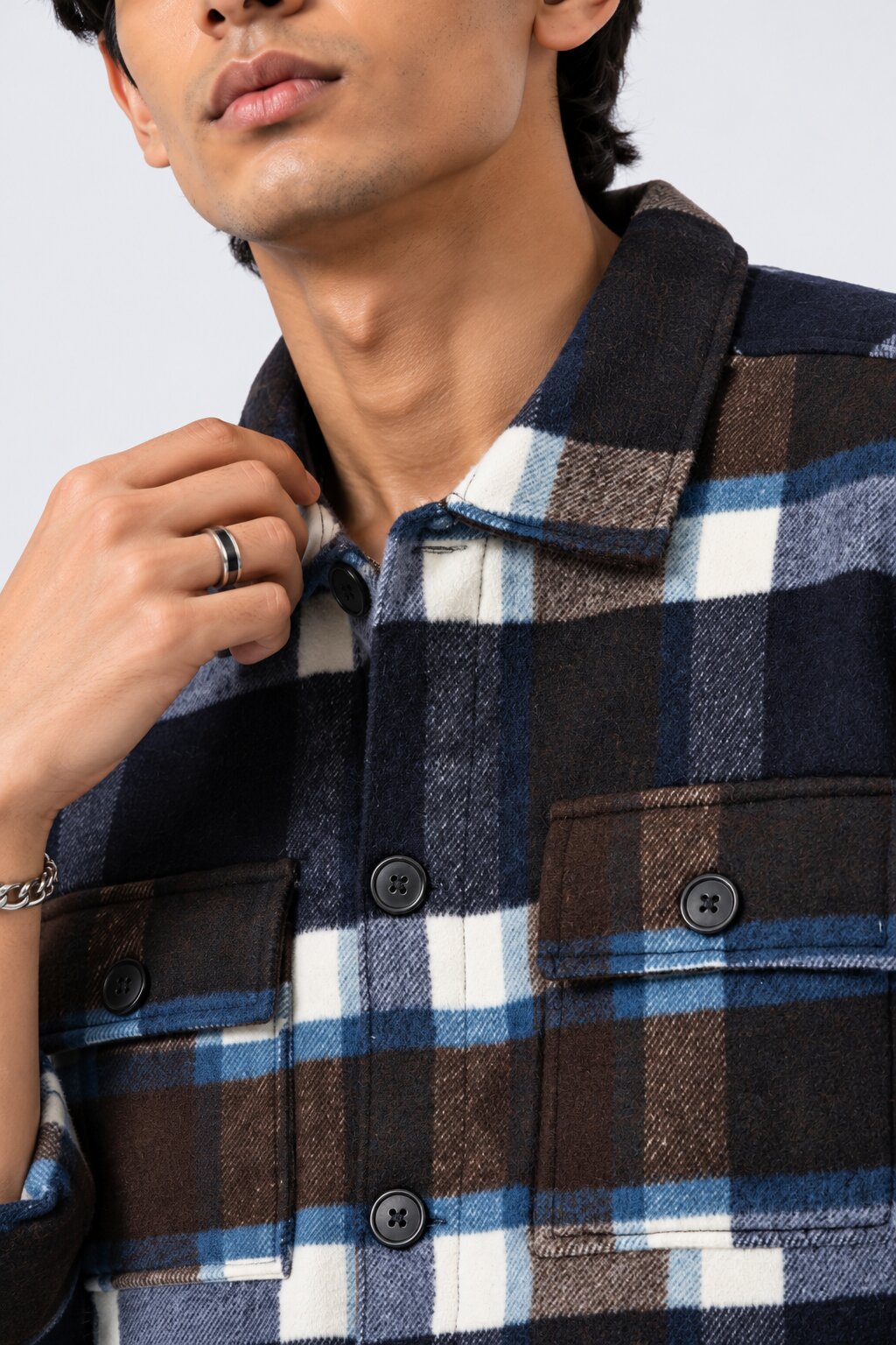 Mens Navy Wear Regular Fit Shaket - Image 3