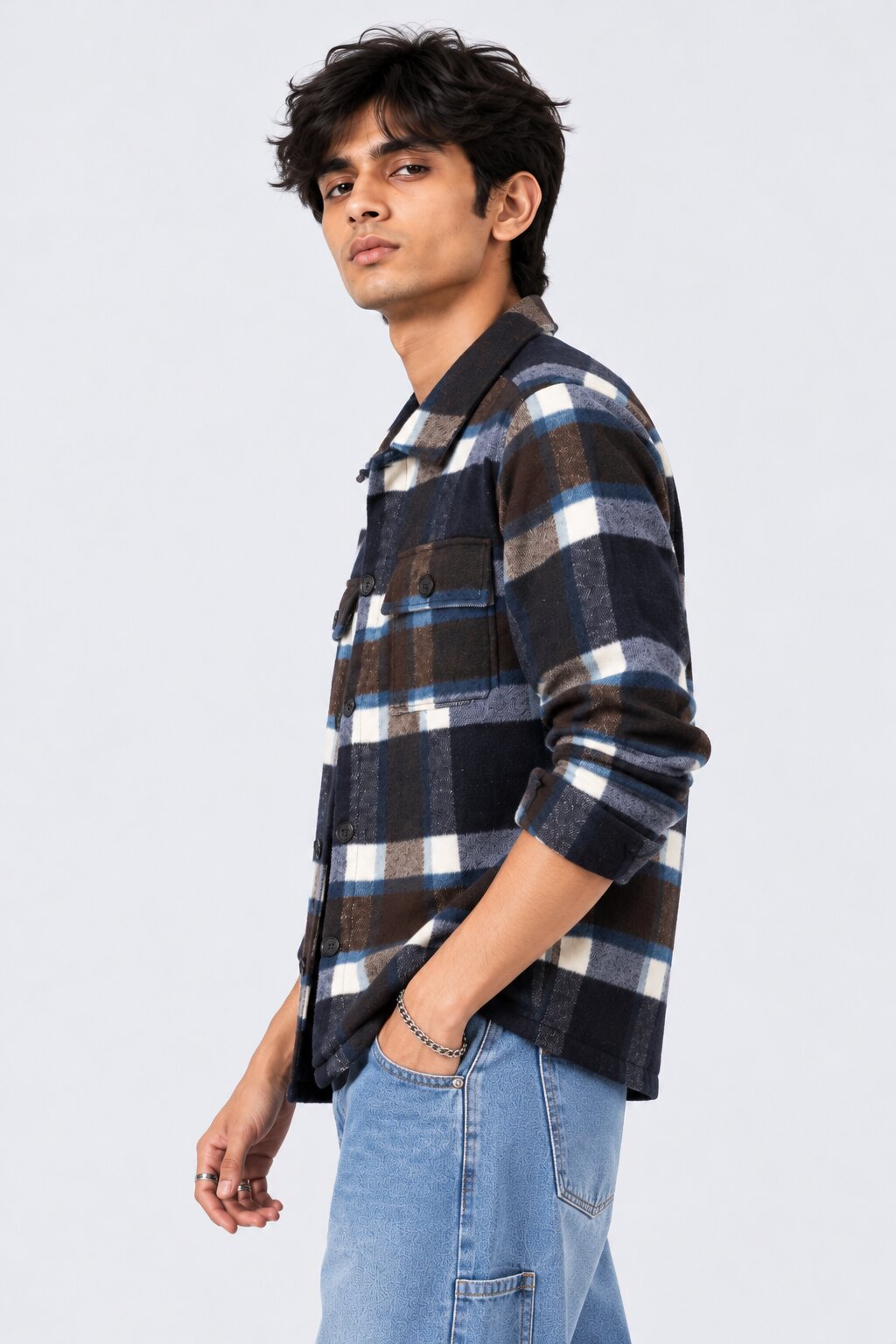 Mens Navy Wear Regular Fit Shaket - Image 4