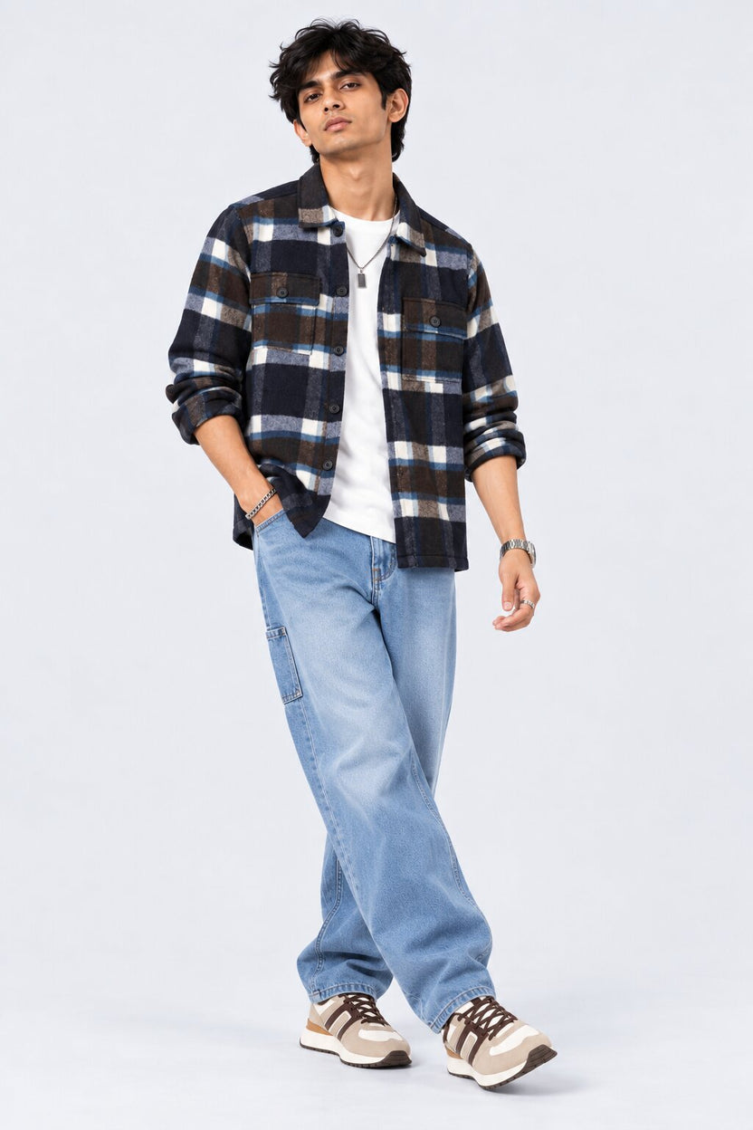 Mens Navy Wear Regular Fit Shaket - Image 6