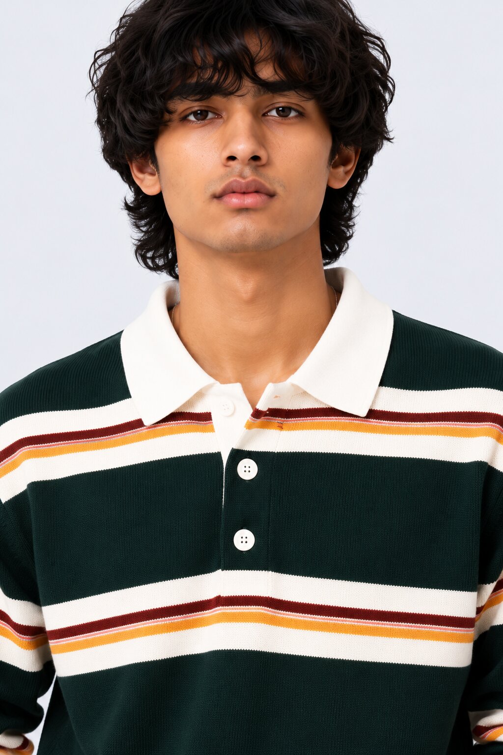 Mens Green Stripes Regular Fit Sweatshirt - Image 9