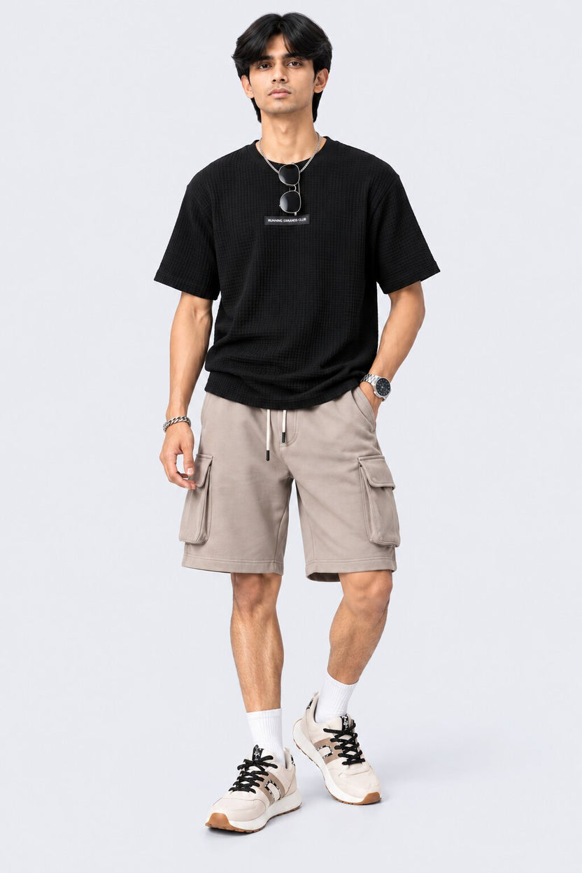 Mens Black Cotton Blend Regular Fit T-Shirt - Image 6
