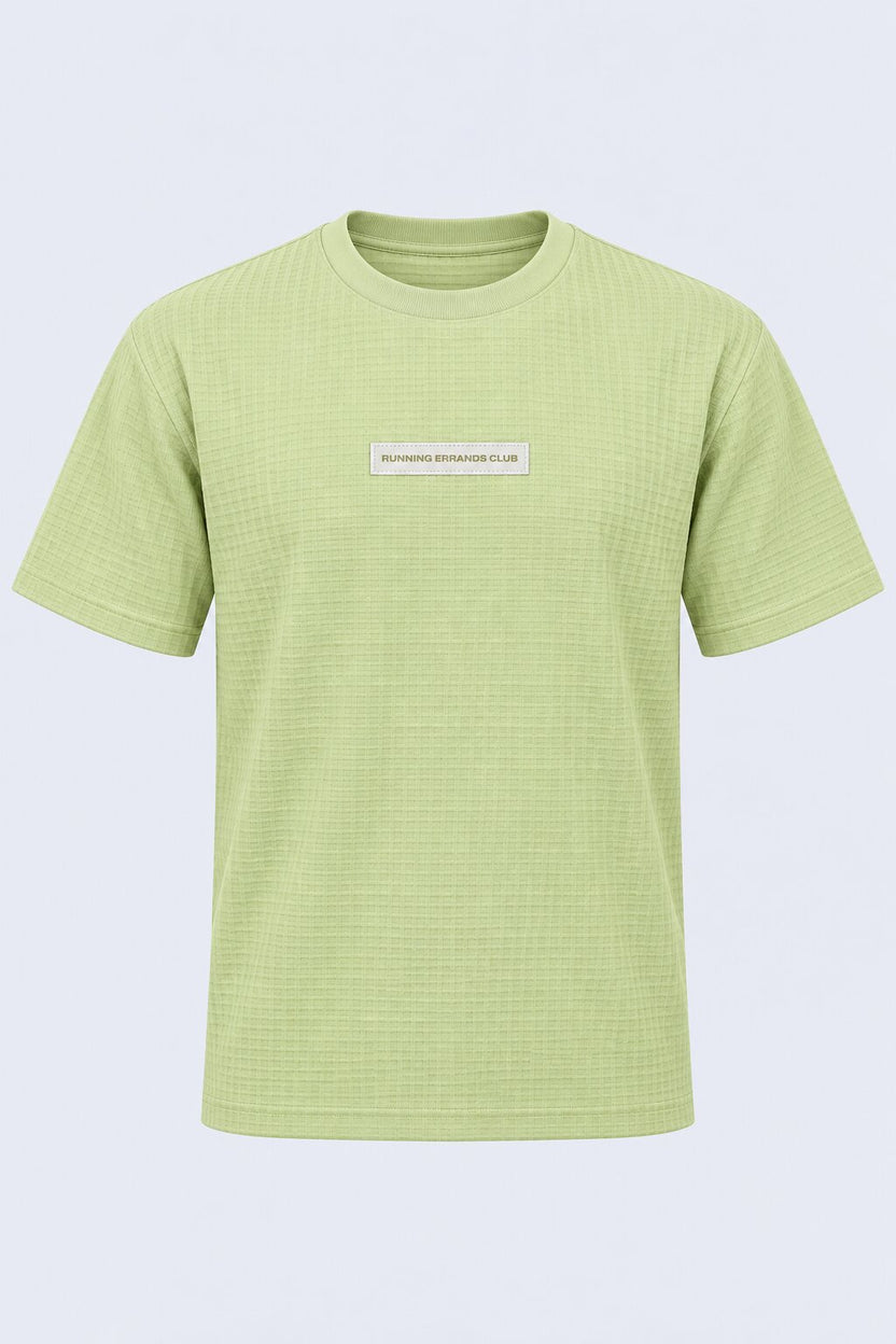 Mens Light Green Cotton Blend Textured T-Shirt - Image 7