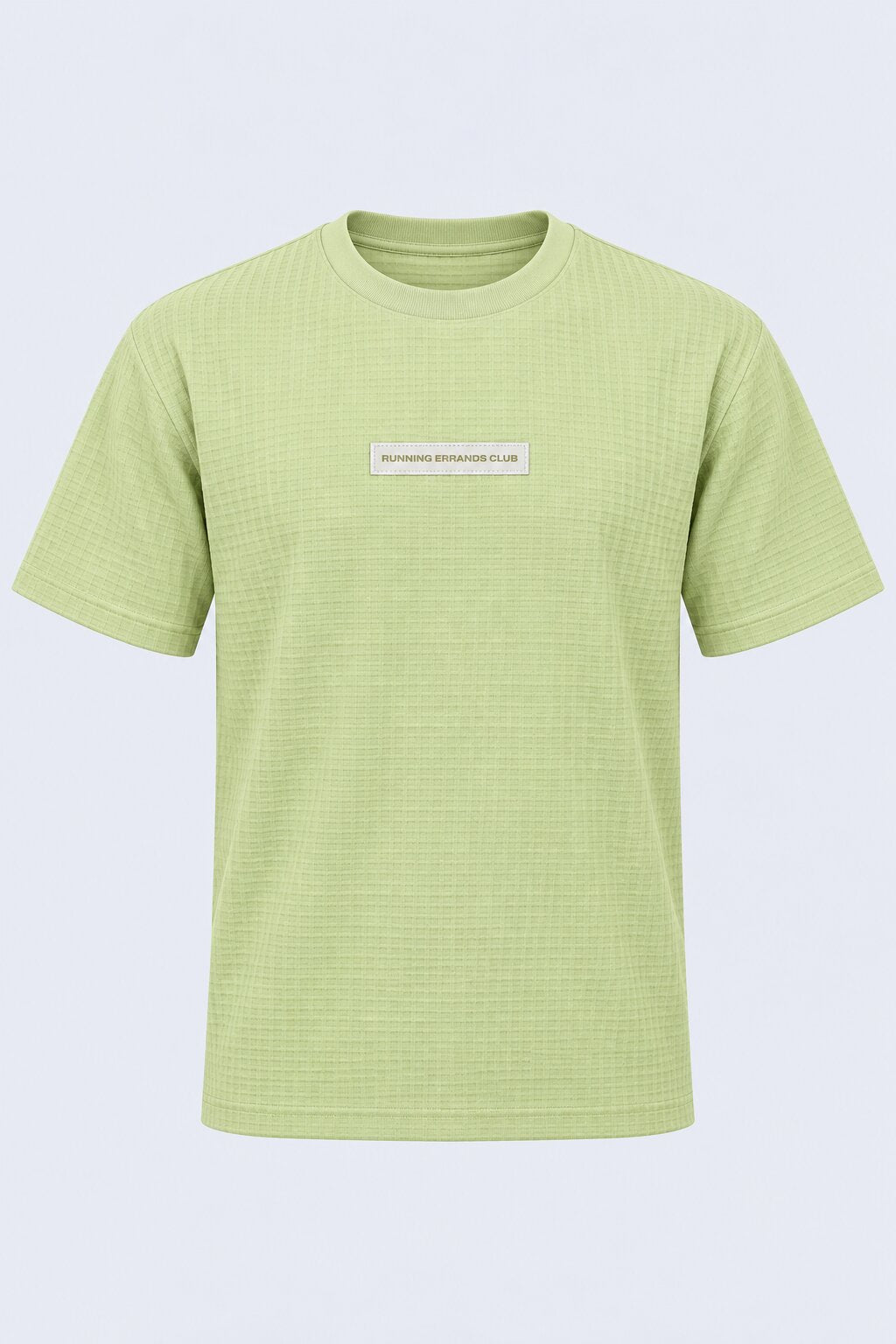 Mens Light Green Cotton Blend Textured T-Shirt - Image 7