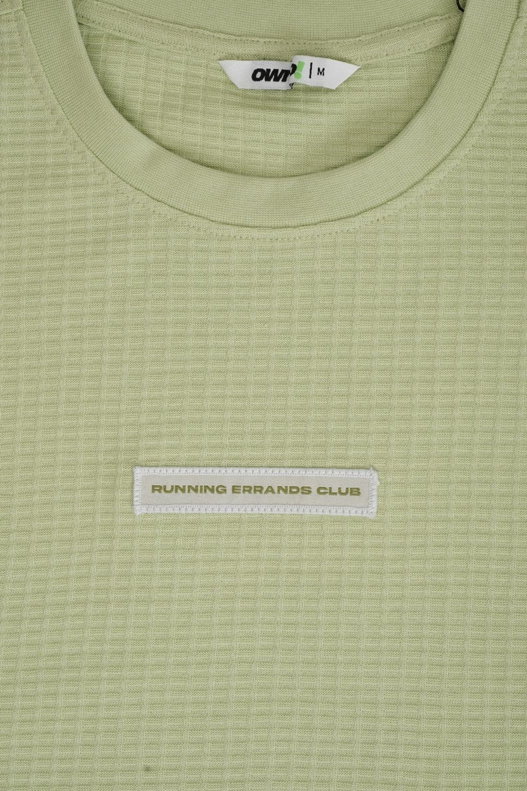 Mens Light Green Cotton Blend Textured T-Shirt - Image 8