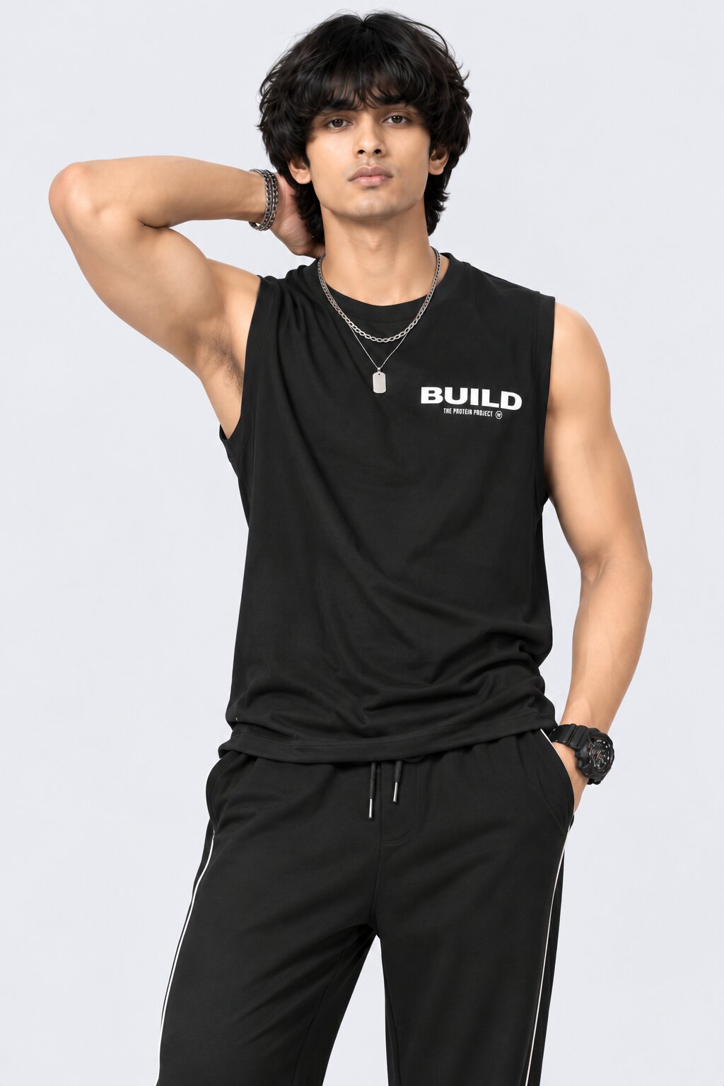 Mens Black Graphic Regular Fit T-Shirt - Image 2