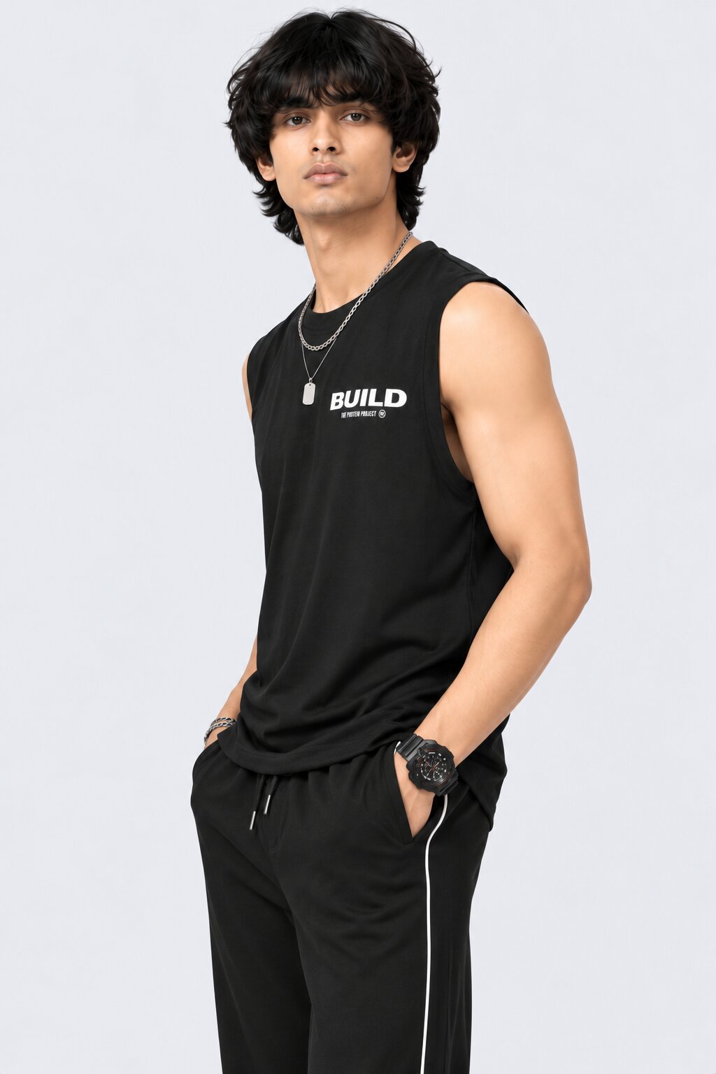 Mens Black Graphic Regular Fit T-Shirt - Image 4