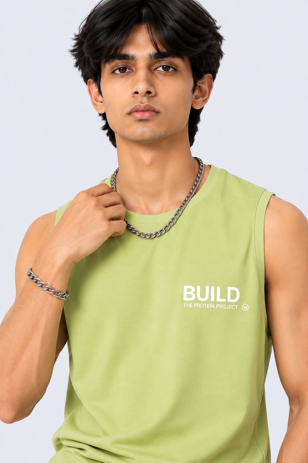 Mens Light Green Regular Fit T-Shirt - Image 9