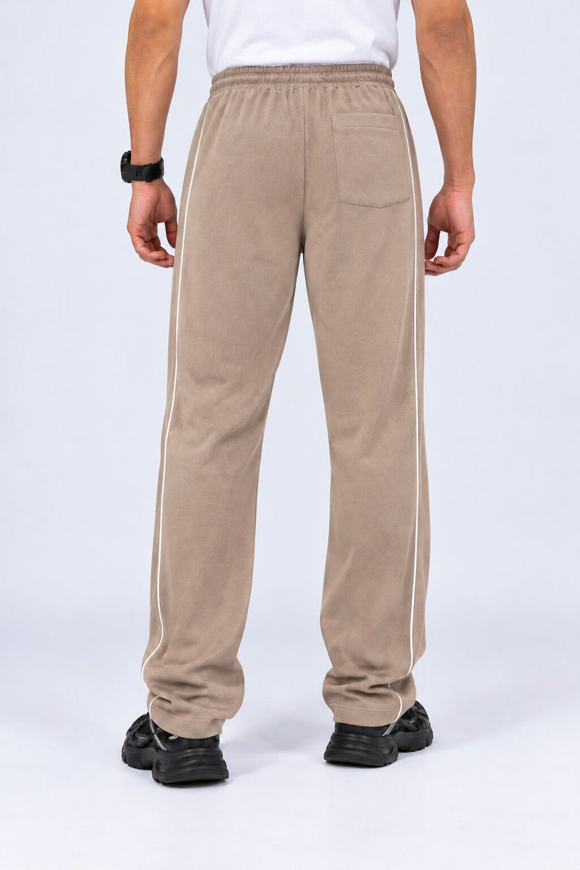 Mens Beige Relaxed Fit Track Pant - Image 5