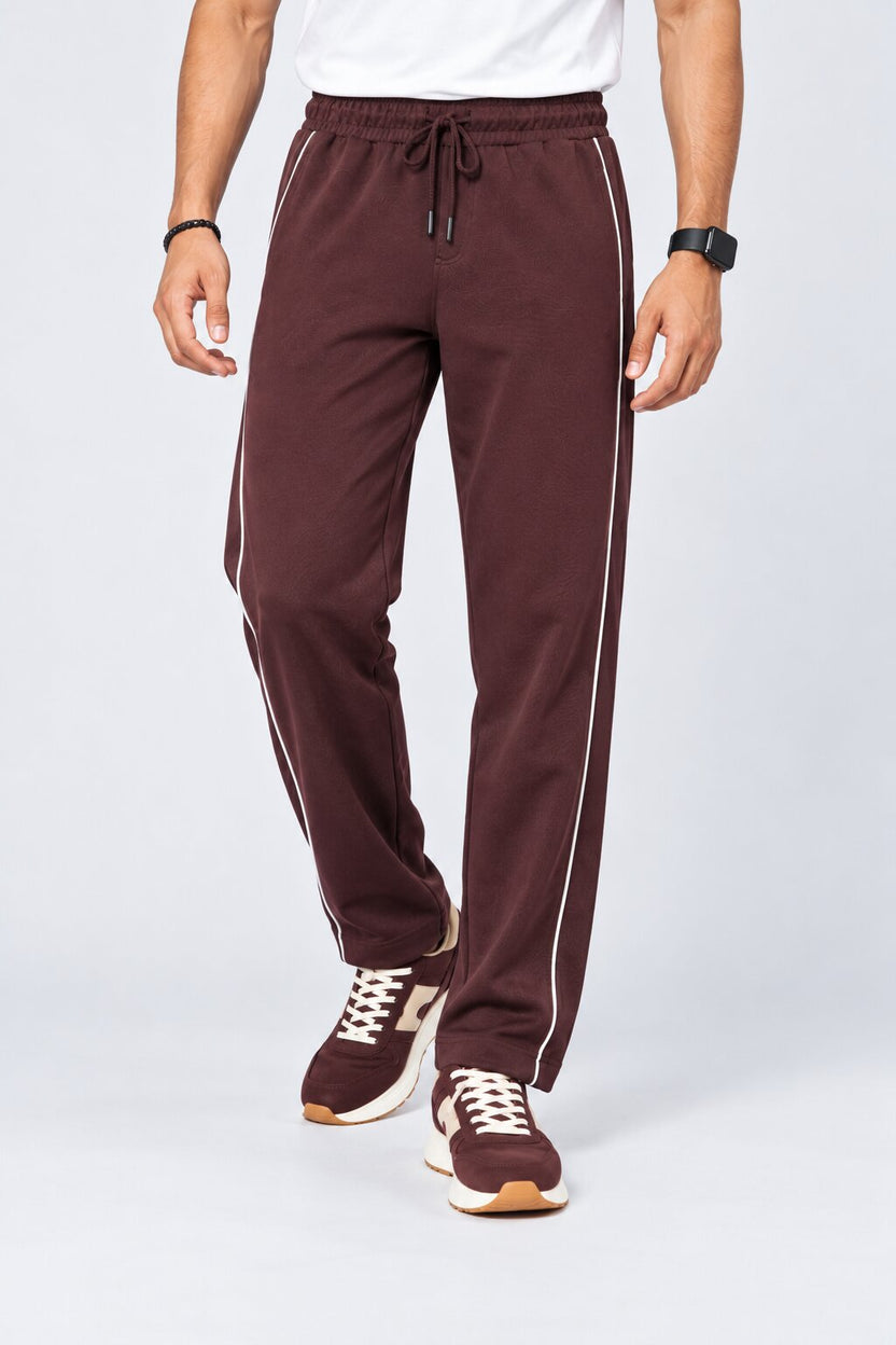 Mens Maroon Relaxed Fit Track Pant - Image 2