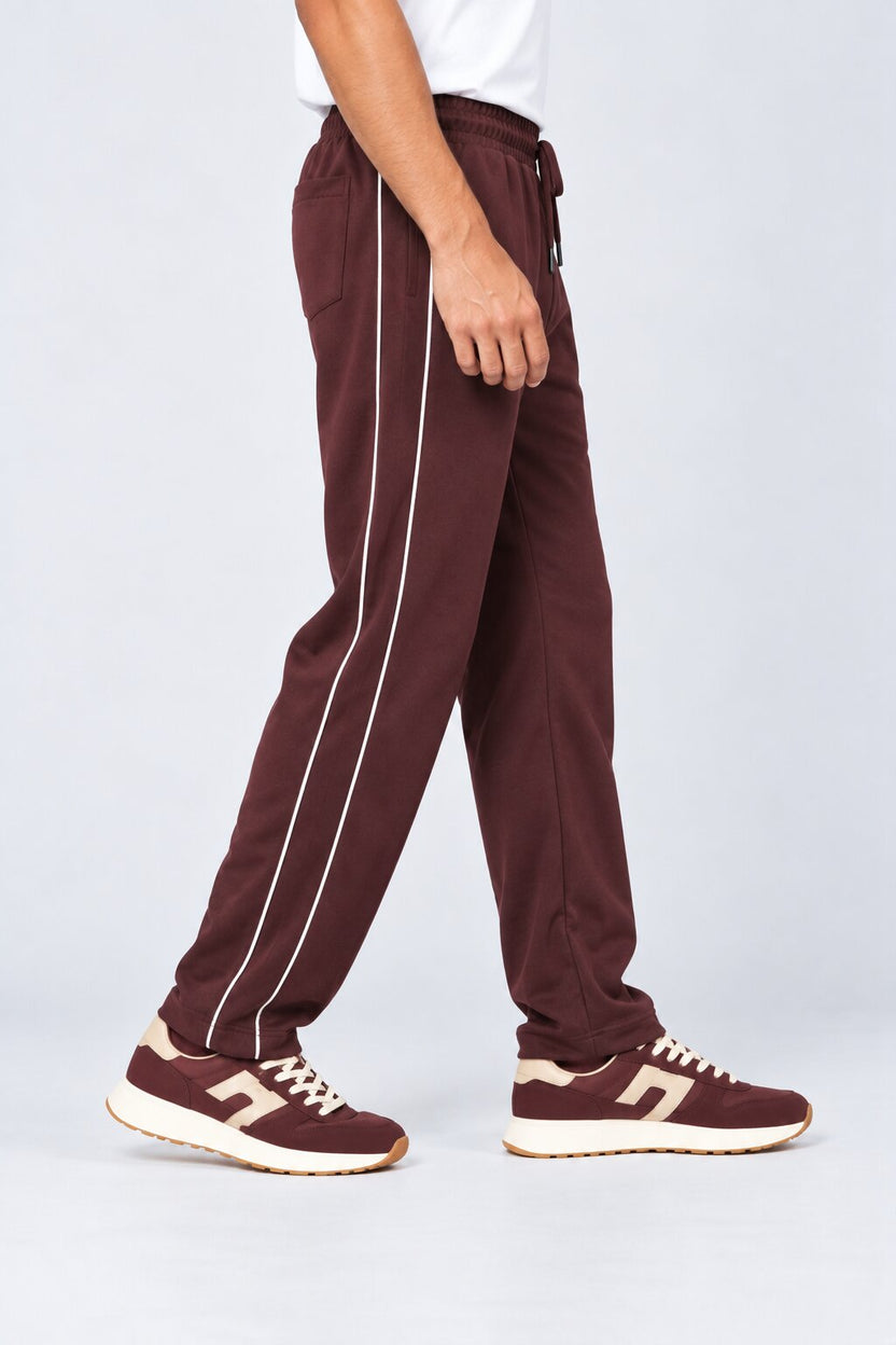 Mens Maroon Relaxed Fit Track Pant - Image 4