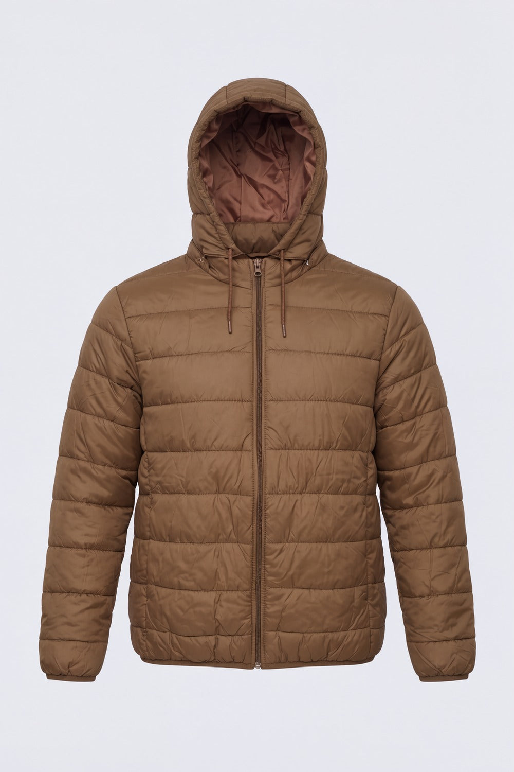 Mens Khaki Hooded Winter Bomber Jacket - Image 7