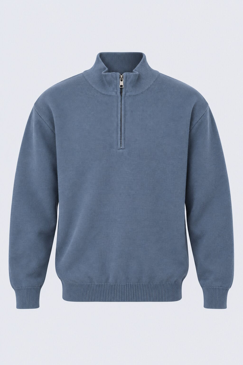 Mens Blue Cotton Blend Relaxed Fit Pullover - Image 7