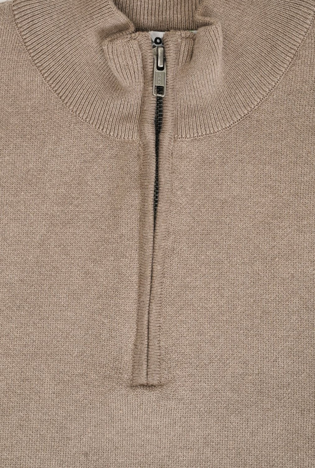 Mens Taupe Cotton Blend Relaxed Fit Pullover - Image 8