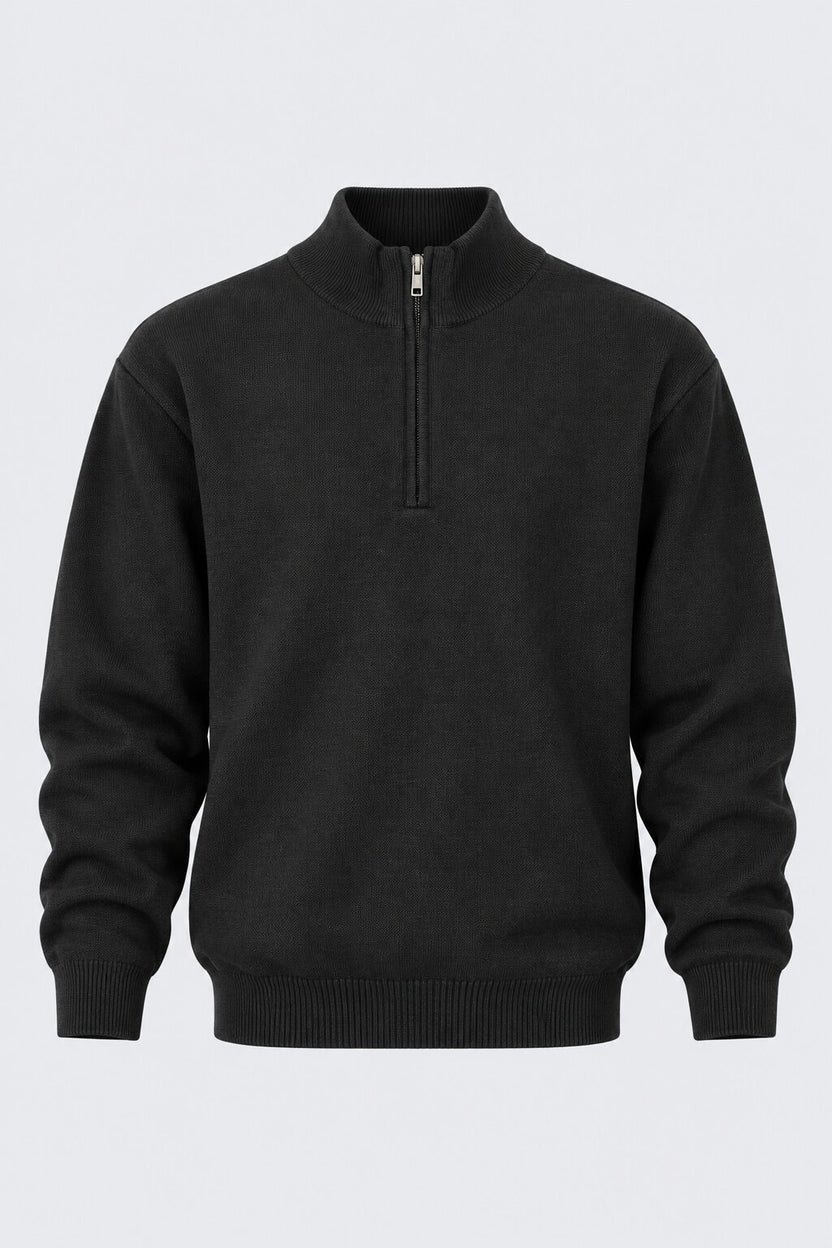 Mens Charcoal Cotton Blend Relaxed Fit Pullover - Image 7