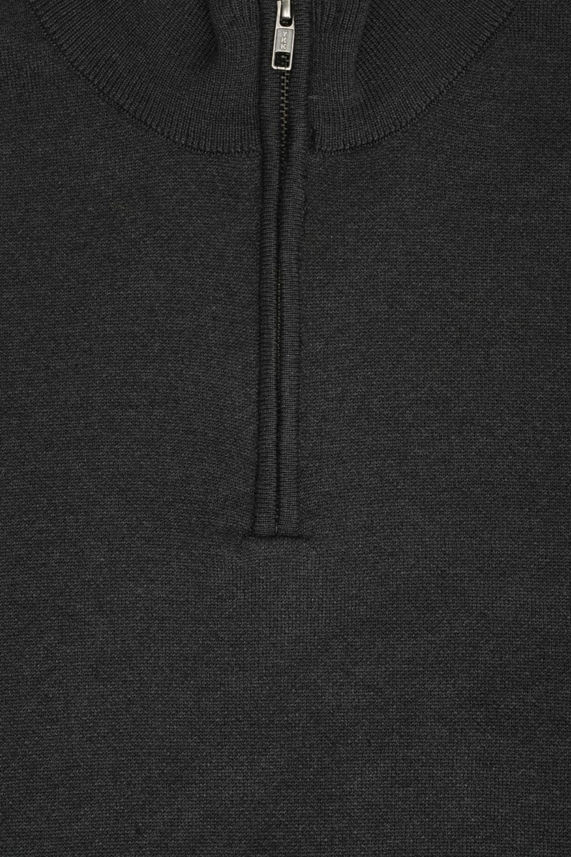 Mens Charcoal Cotton Blend Relaxed Fit Pullover - Image 8