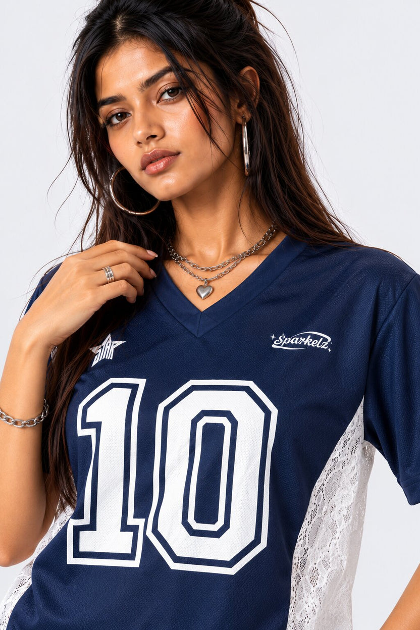 Womens Navy Athleisure T-Shirt - Image 3