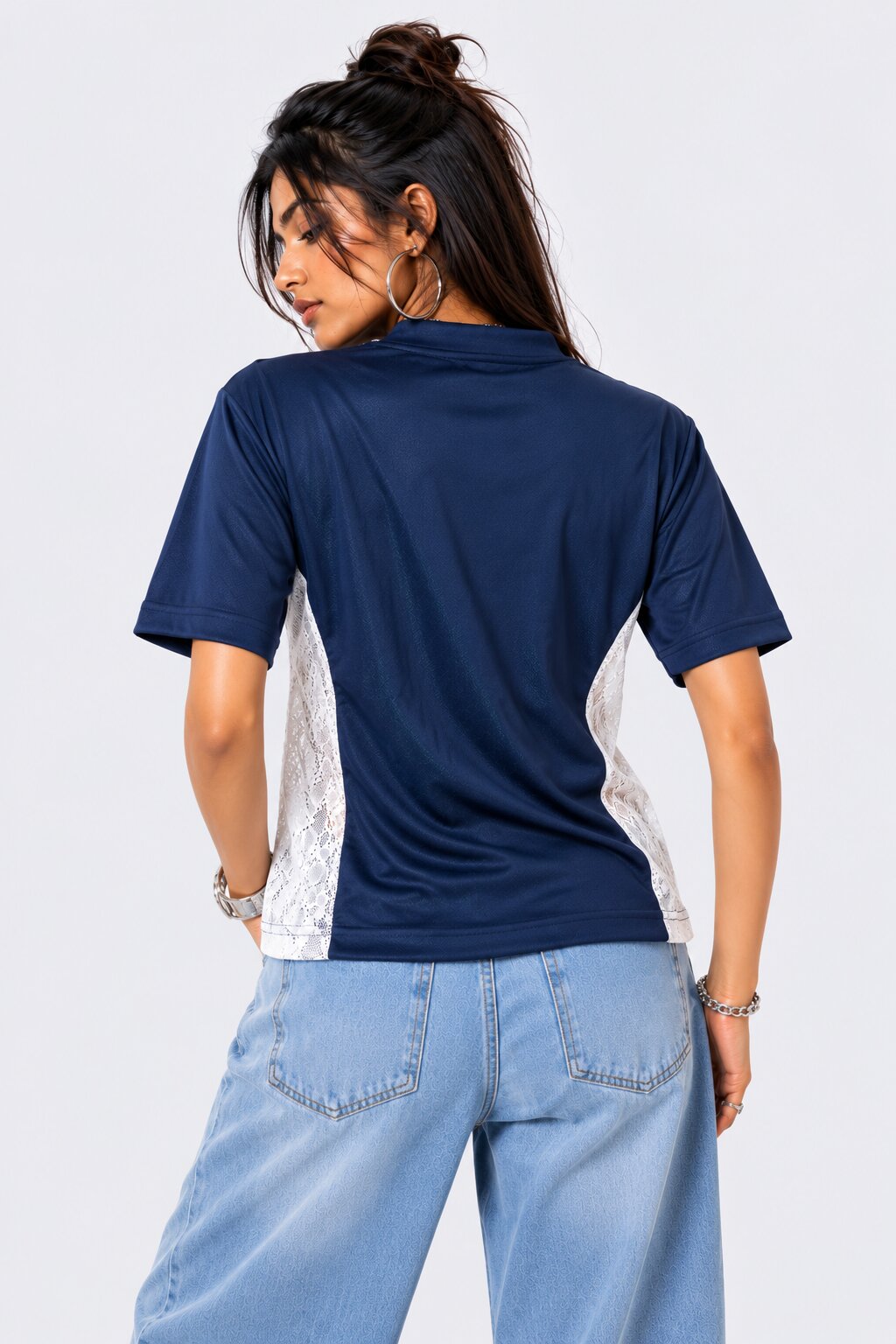 Womens Navy Athleisure T-Shirt - Image 5