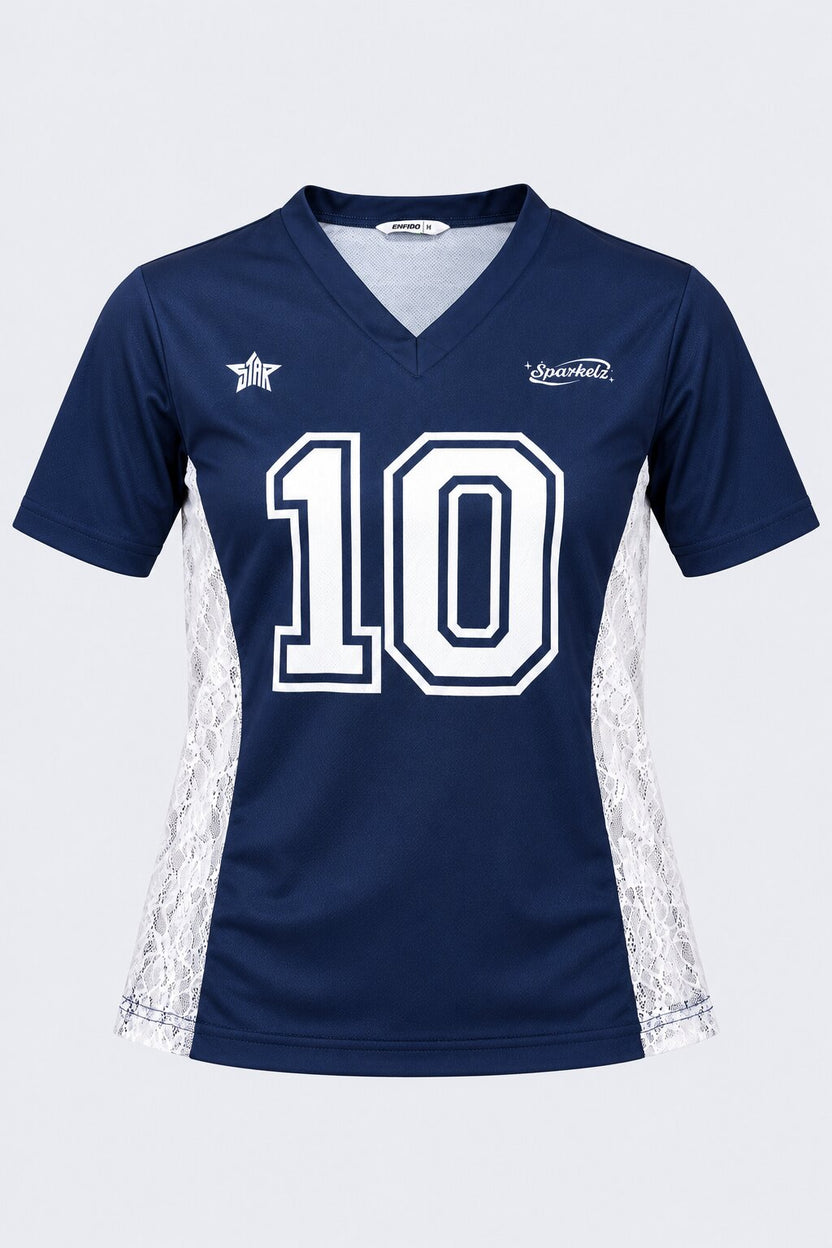 Womens Navy Athleisure T-Shirt - Image 7