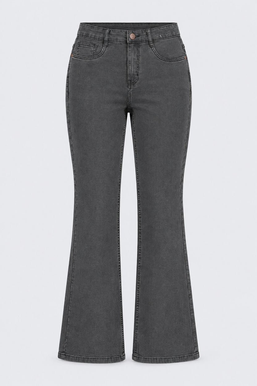 Womens Charcoal Bootcut Fit Jeans - Image 7