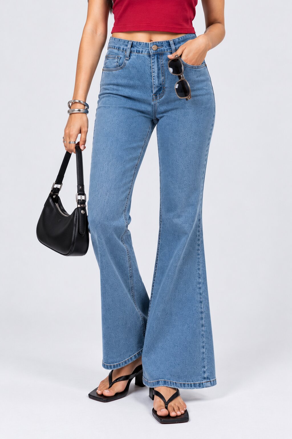 Womens Light Blue Bootcut Fit Jeans - Image 1
