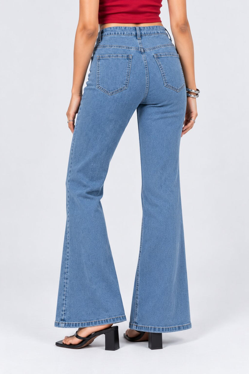 Womens Light Blue Bootcut Fit Jeans - Image 5