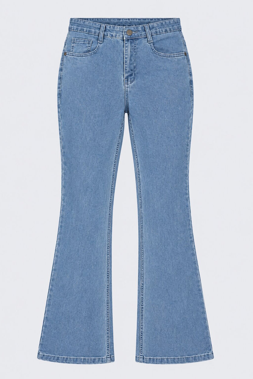 Womens Light Blue Bootcut Fit Jeans - Image 7