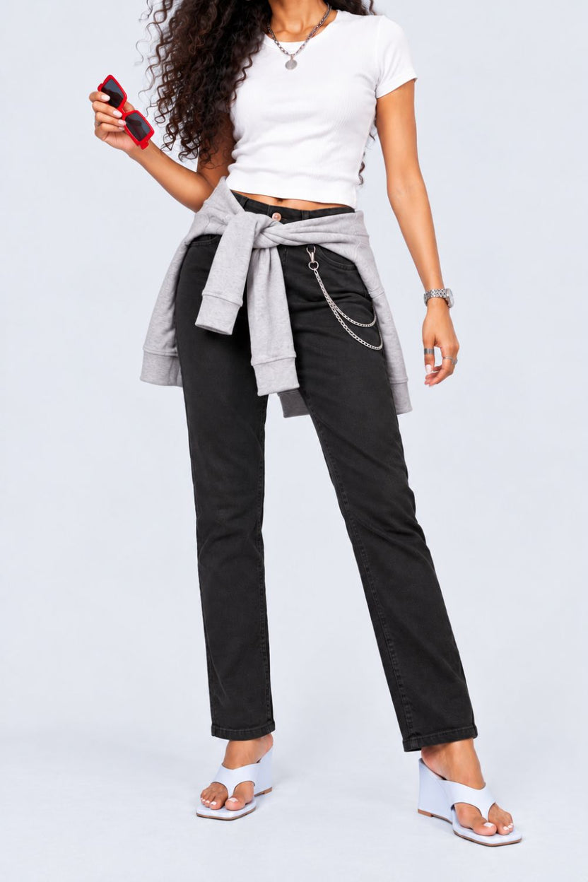 Womens Black Skinny Fit Jeans - Image 1