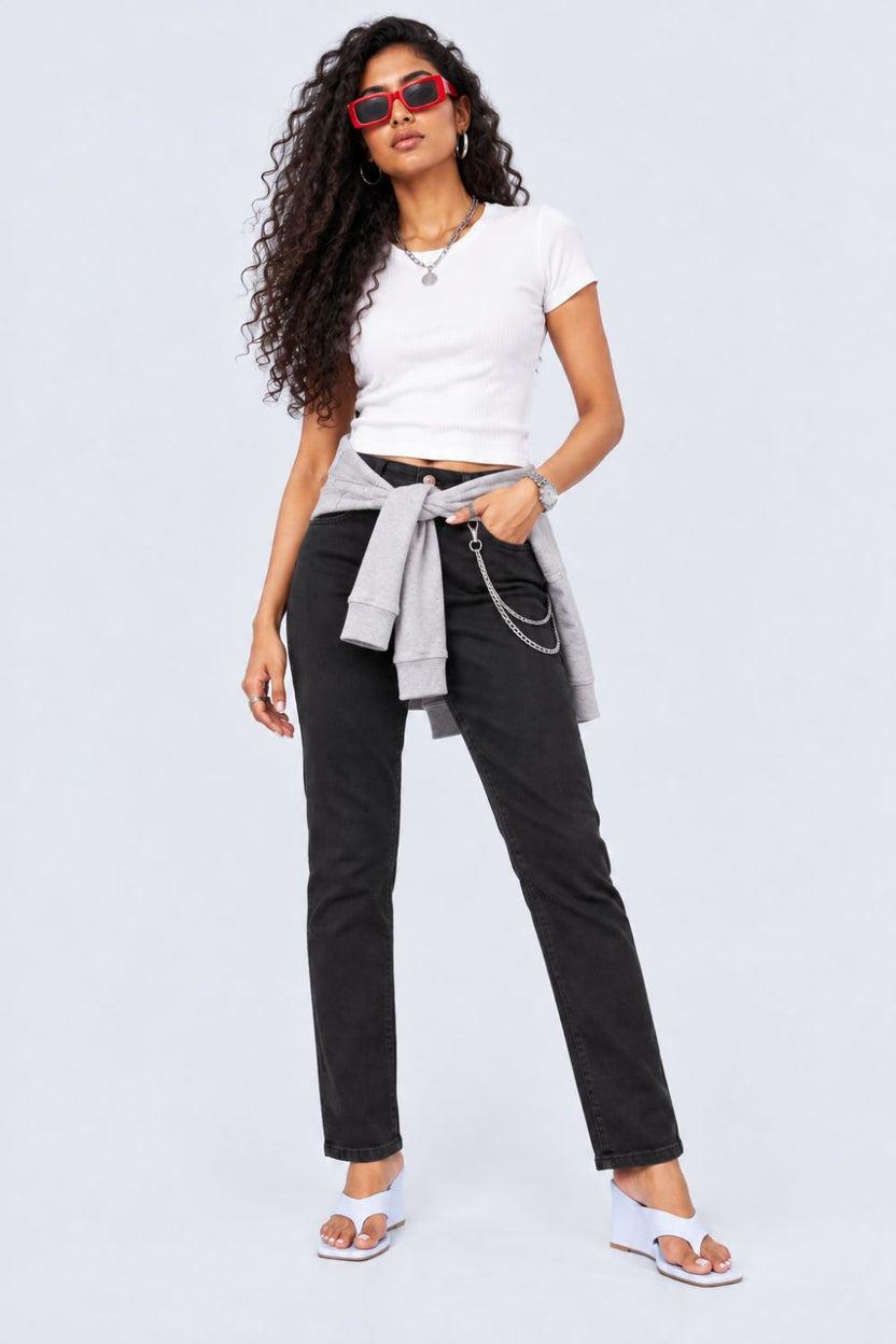 Womens Black Skinny Fit Jeans - Image 6