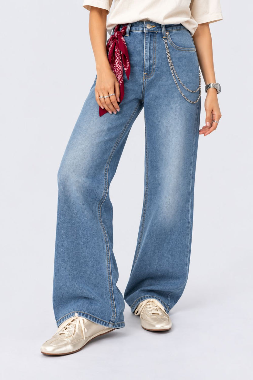 Womens Light Blue Flared Jeans - Image 2