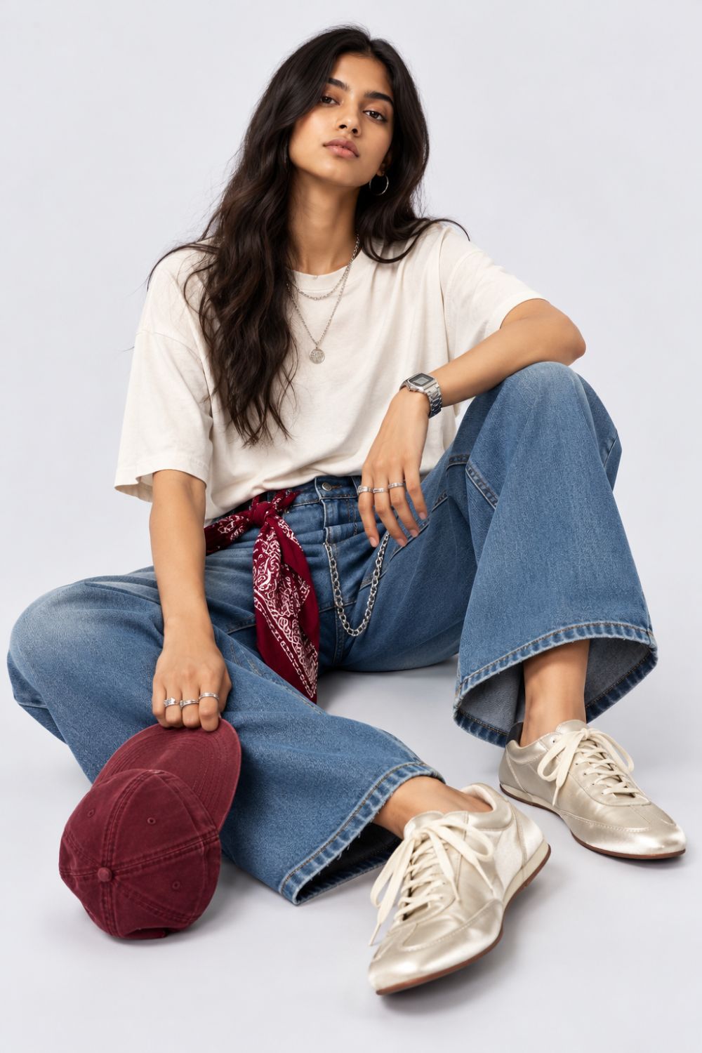 Womens Light Blue Flared Jeans - Image 6