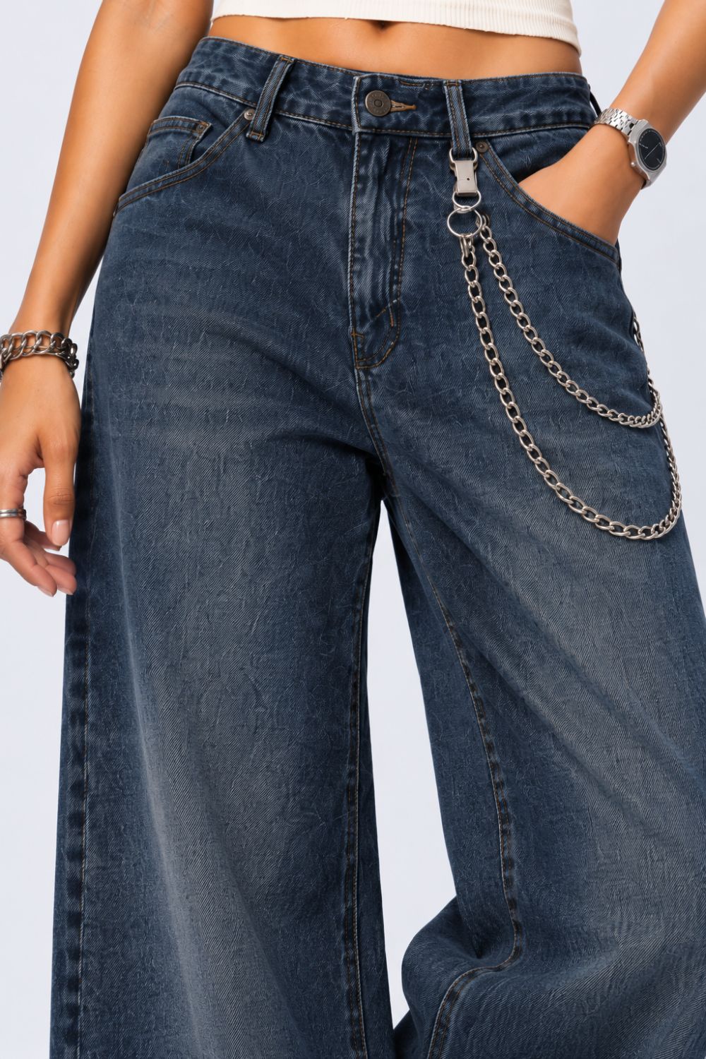 Womens Blue Regular Fit Jeans With 5 Pocket - Image 9