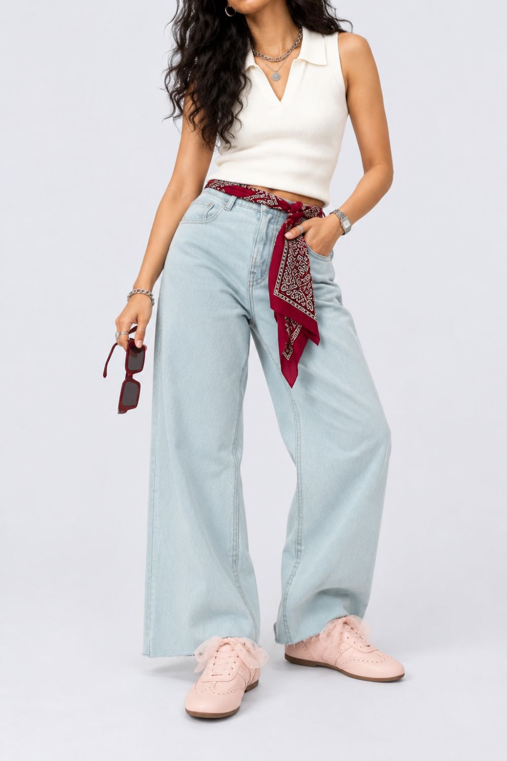 Womens Light Blue Regular Fit Jeans With 5 Pocket - Image 1