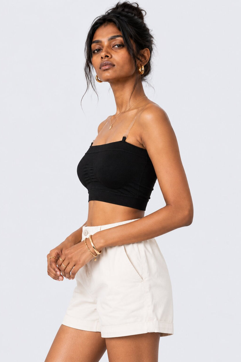 Womens Black Seamless Strappy Tube Bralette - Image 4