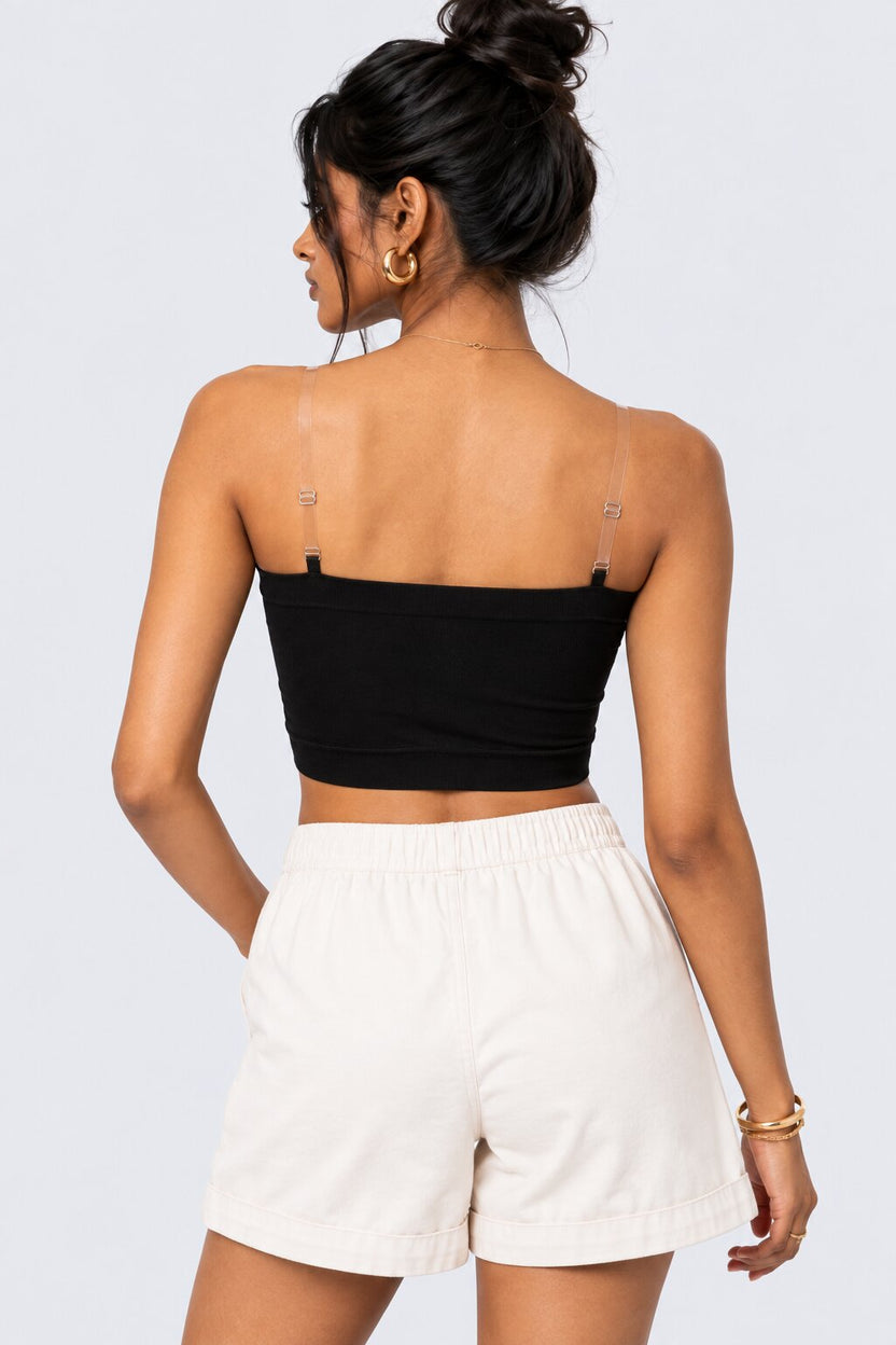 Womens Black Seamless Strappy Tube Bralette - Image 5