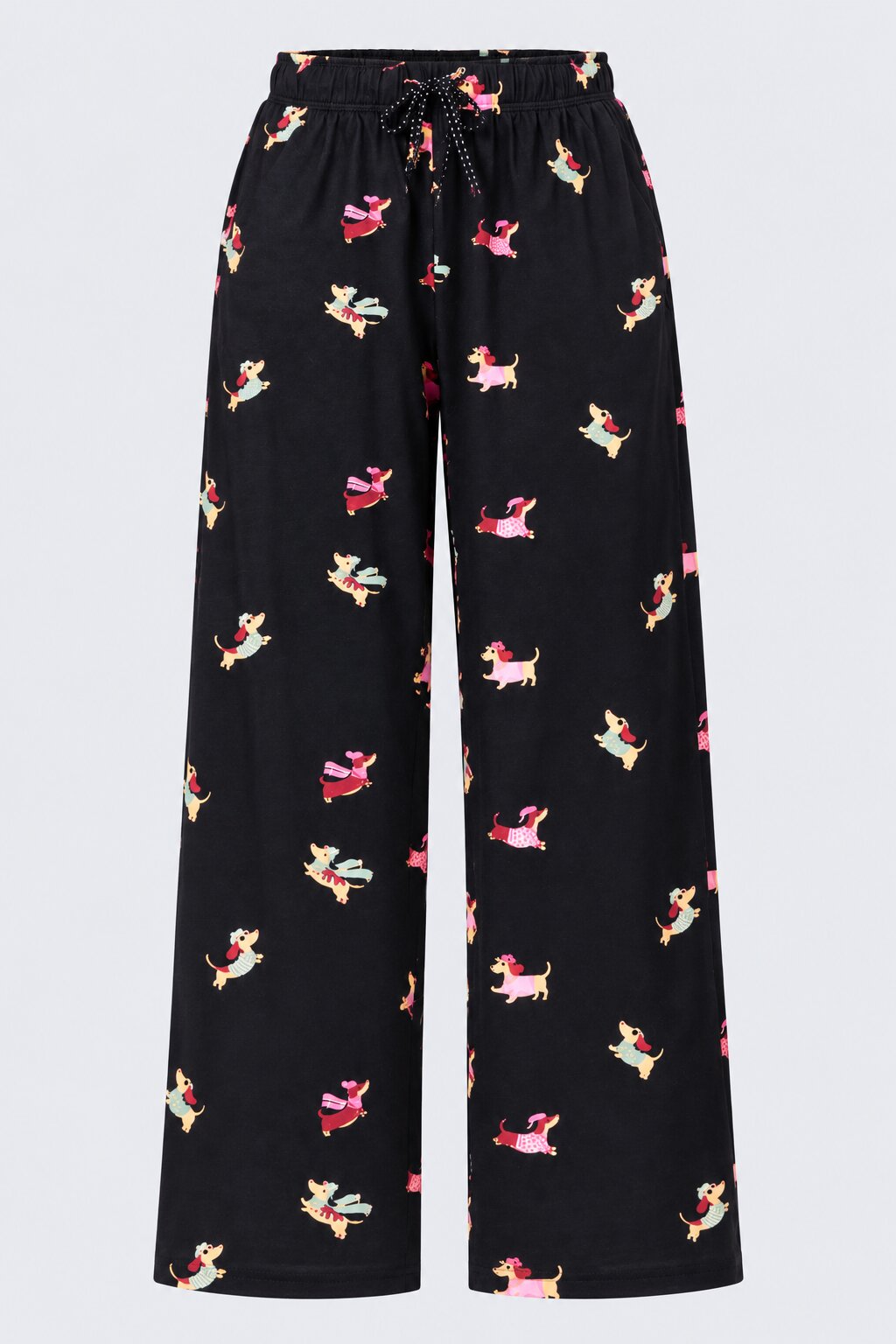Womens Black Doggy Print Lounge Pant - Image 7