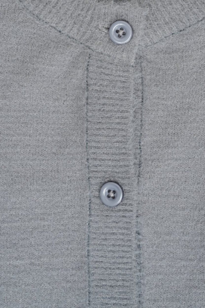 Womens Grey Ruffle Hem Furry Top - Image 8