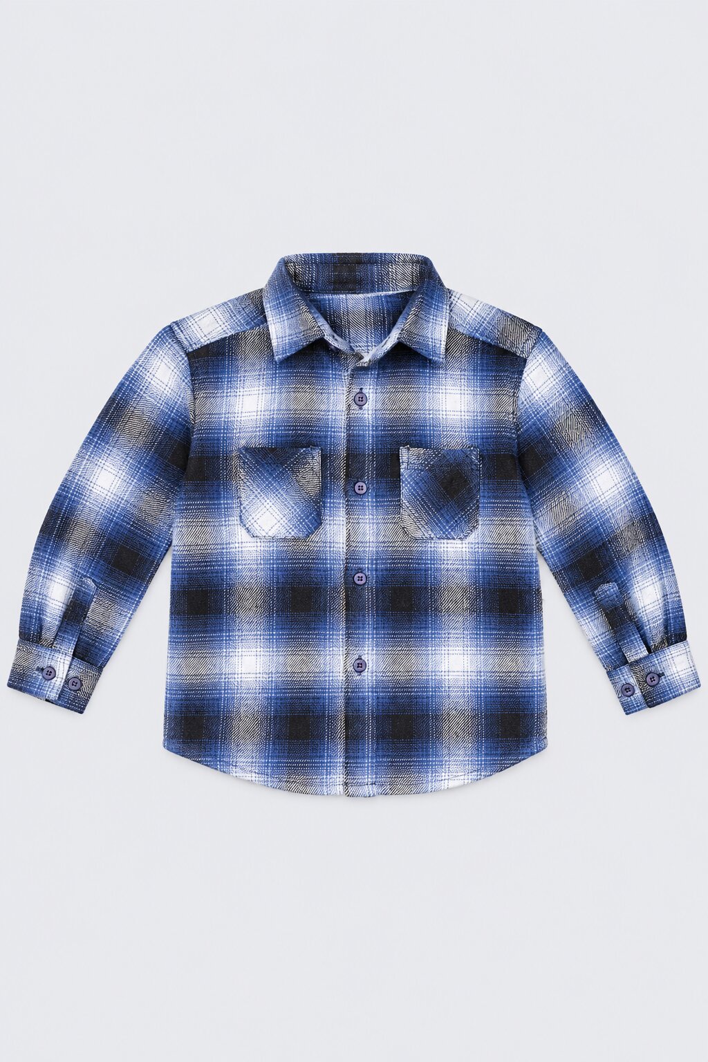 Boys Navy Checked Casual Shirt - Image 2