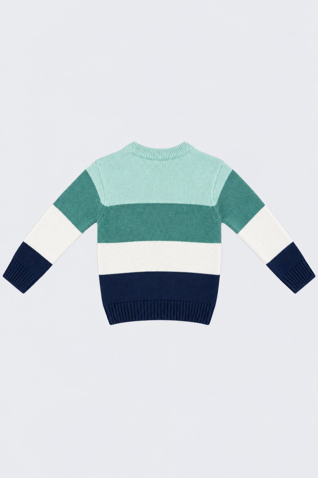 Boys Green Striped Knit Sweater - Image 4