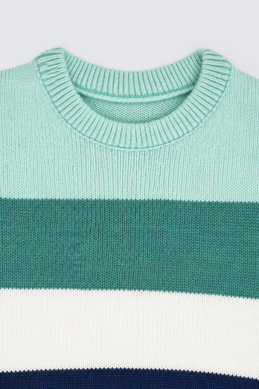 Boys Green Striped Knit Sweater - Image 6