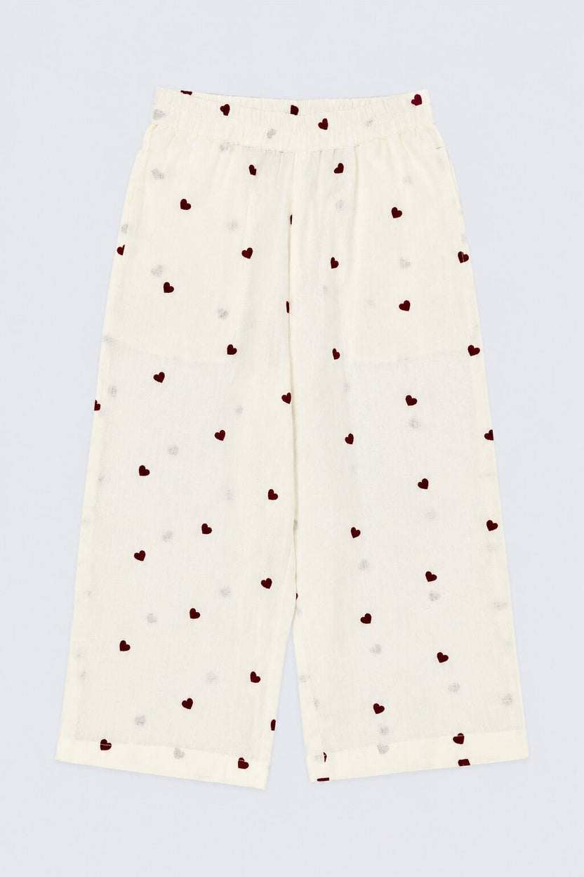 Girls Off White Heart Print Co-Ord Set - Image 5